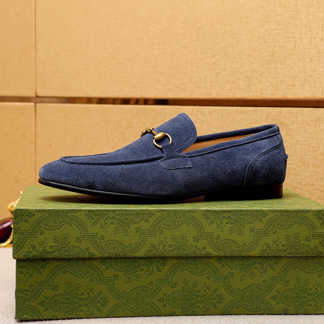 Gucci Men's Blue Suede Horsebit Loafers Slip-ons Dress Shoes, Size 39-44 5 i1745638102 7565 3