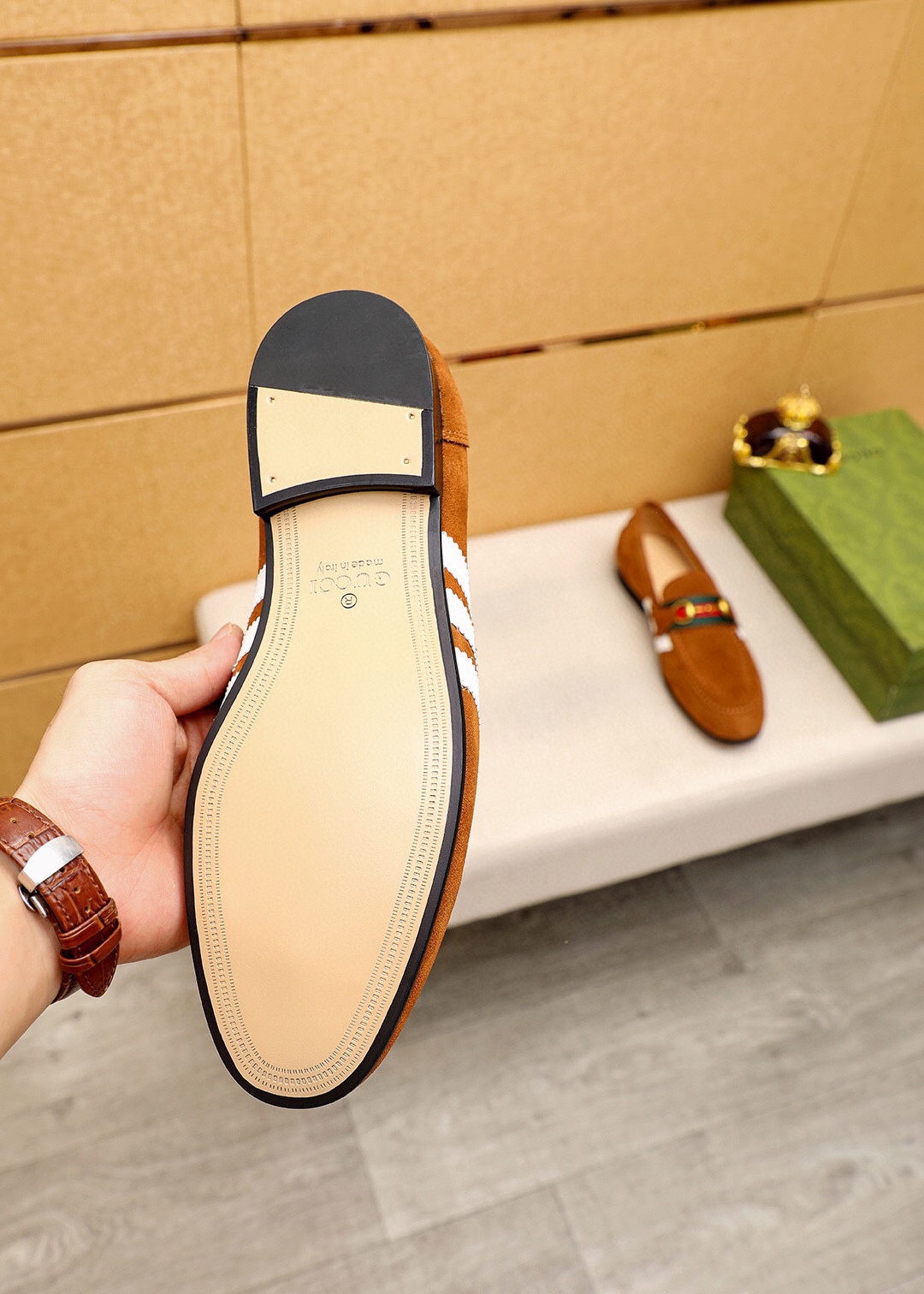 Gucci Men's Brown Leather Loafers with Horsebit Detail - Size 39-44 10 i1745638197 2138 8