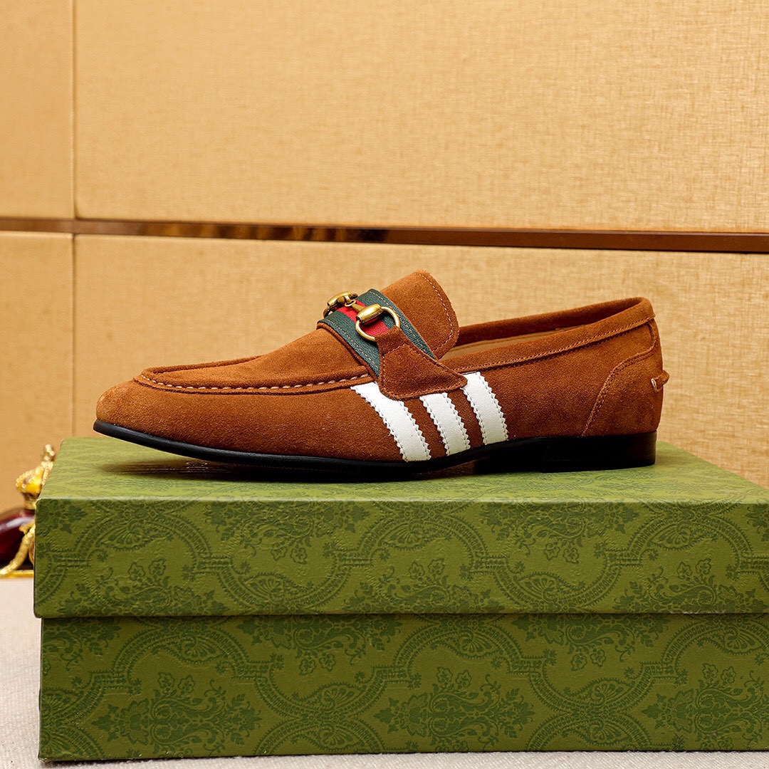 Gucci Men's Brown Leather Loafers with Horsebit Detail - Size 39-44 5 i1745638197 4504 3