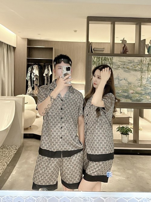 Gucci Matching Pajama Set: Stylish Couple Sleepwear for Summer Nights 1 Gucci Matching Pajama Set: Stylish Couple Sleepwear for Summer Nights