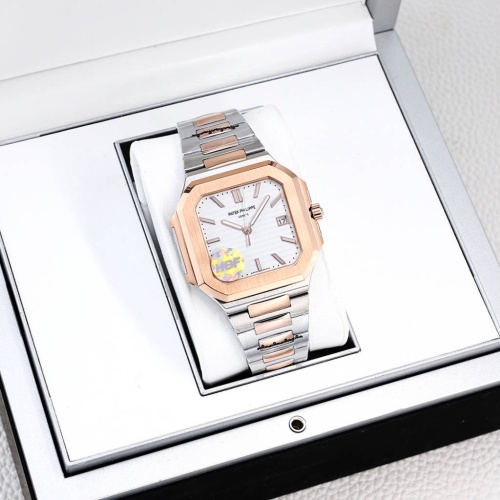 Patek Philippe Cubitus 5821 Watch - Elegant Stainless Steel & Rose Gold Design