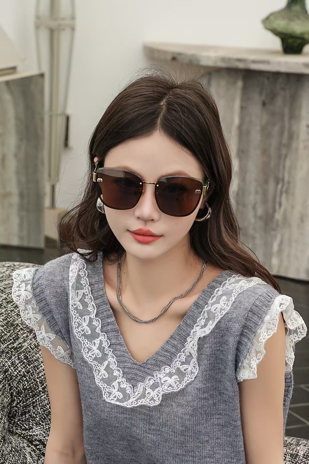 ‼️ 模特图 MIU MI*🎀🎀🎀MODELMU59ZS 🎀🎀🎀SIZE：61口16-145🎀🎀🎀