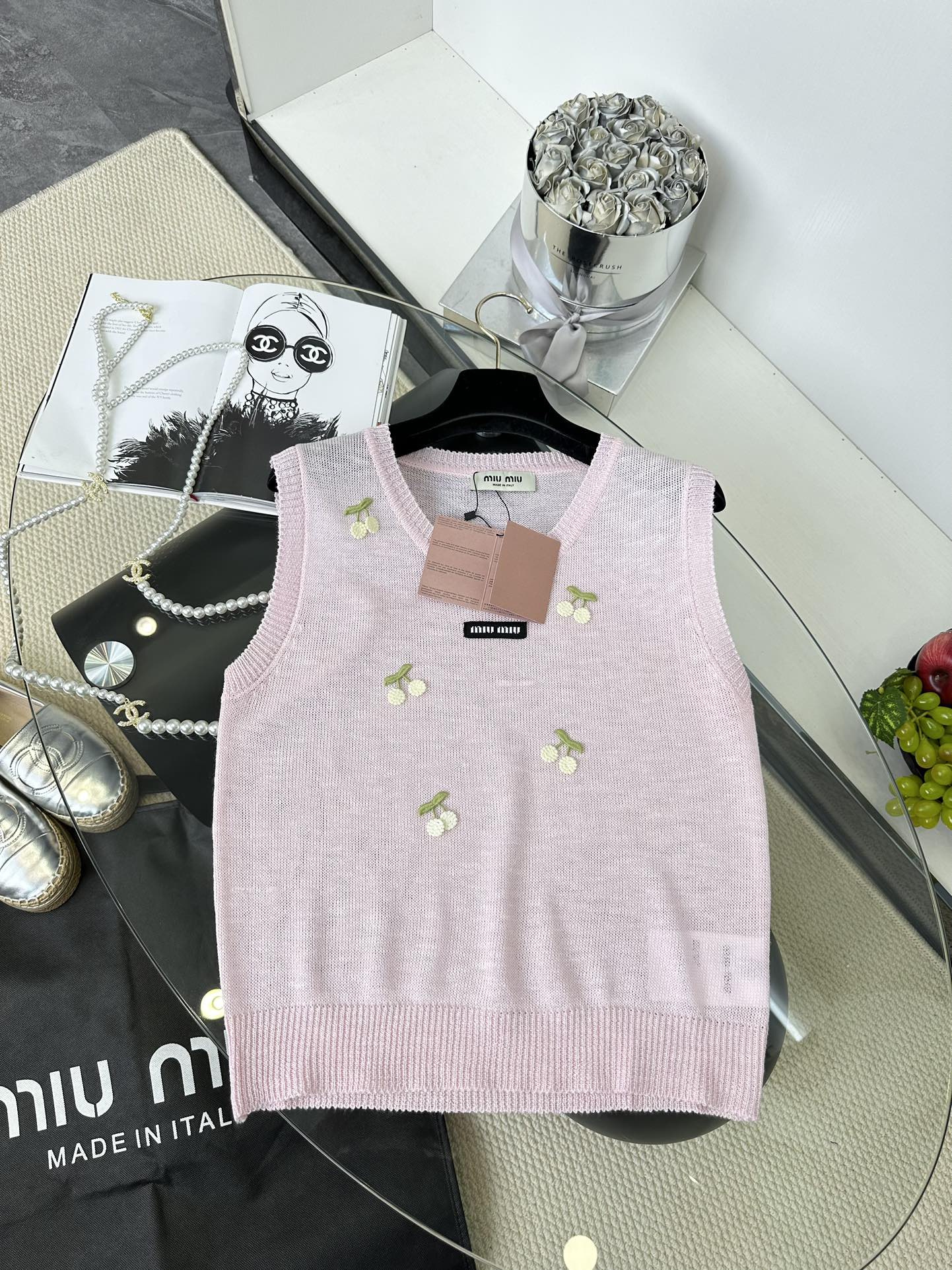 Macaron Color Knitted Vest with Cherry Embroidery - Perfect for Summer 9 i1745673937 3142 7
