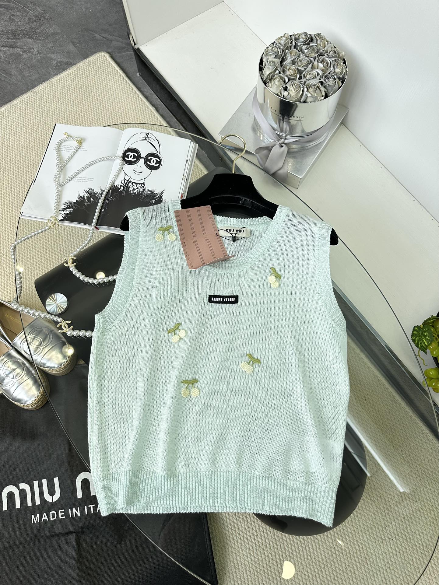 Macaron Color Knitted Vest with Cherry Embroidery - Perfect for Summer 8 i1745673937 4983 6