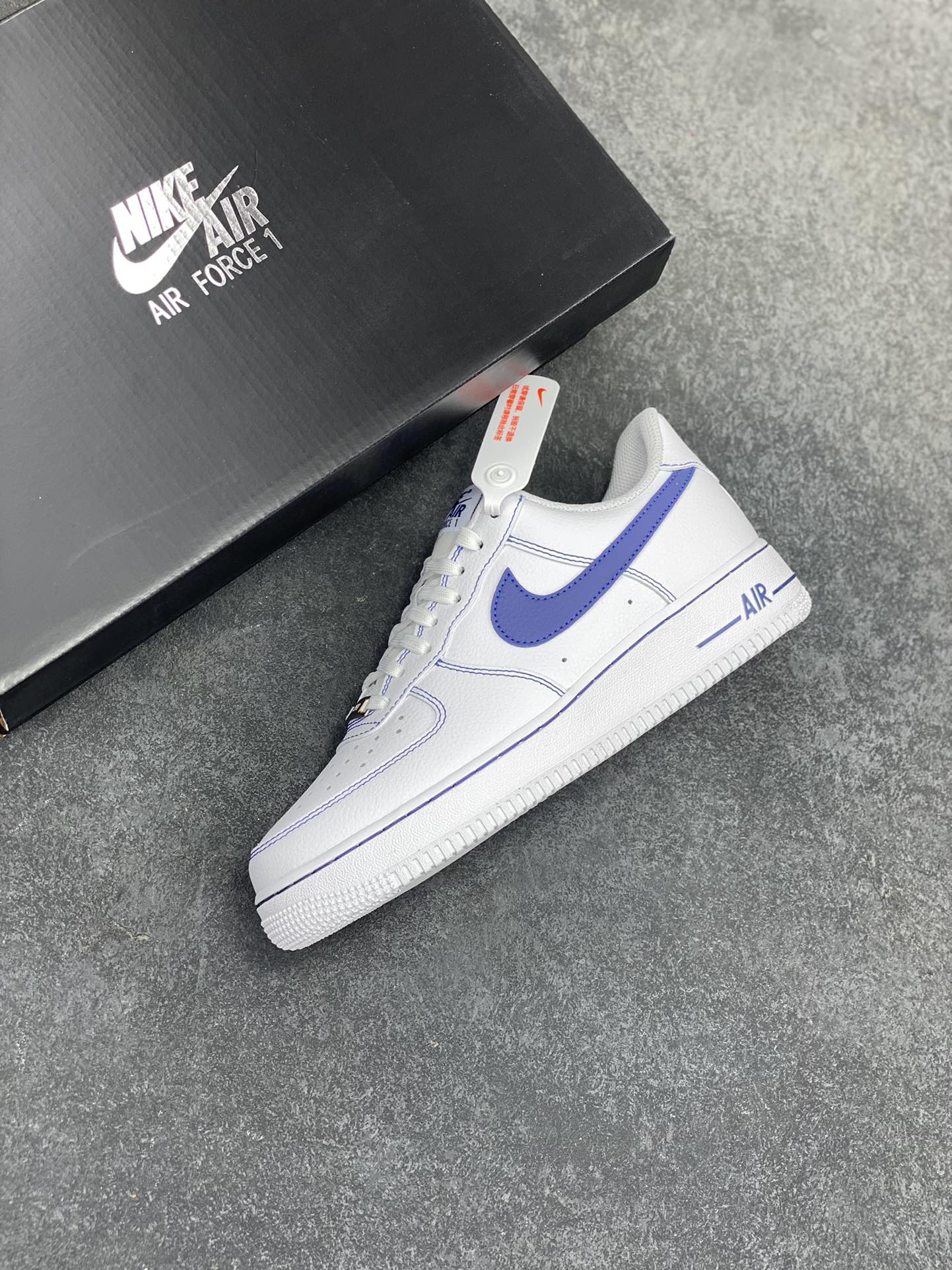 图片[7]-HY版本💯 Nike Air Force 1 Low 白蓝 原楦头原纸板 打造纯正空军版型 专注外贸渠道 全掌内置蜂窝气垫 原盒配件 原厂中底钢印、拉帮完美 货号：HQ2037-100 尺码：36 36.5 37.5 38 38.5 39 40 40.5 41 42 42.5 43 44 44.5 45 46-选品中心