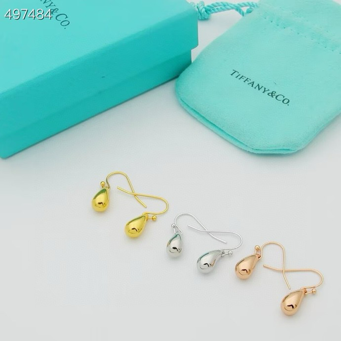Tiffany & Co. Tiffany 蒂夫尼耳钉 牛角耳勾 各大 著作 欧美范十足 三色耳钉