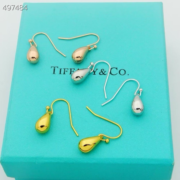 Tiffany & Co. Tiffany 蒂夫尼耳钉 牛角耳勾 各大 著作 欧美范十足 三色耳钉