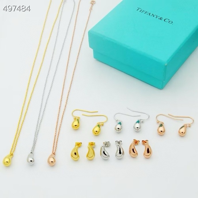Tiffany & Co. Tiffany 蒂夫尼耳钉 牛角耳勾 各大 著作 欧美范十足 三色耳钉