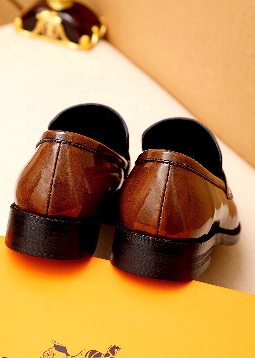 Hermes Men's Leather Loafers with Metal Buckle - Classic Style, Size 38-44 9 i1745801575 910 7