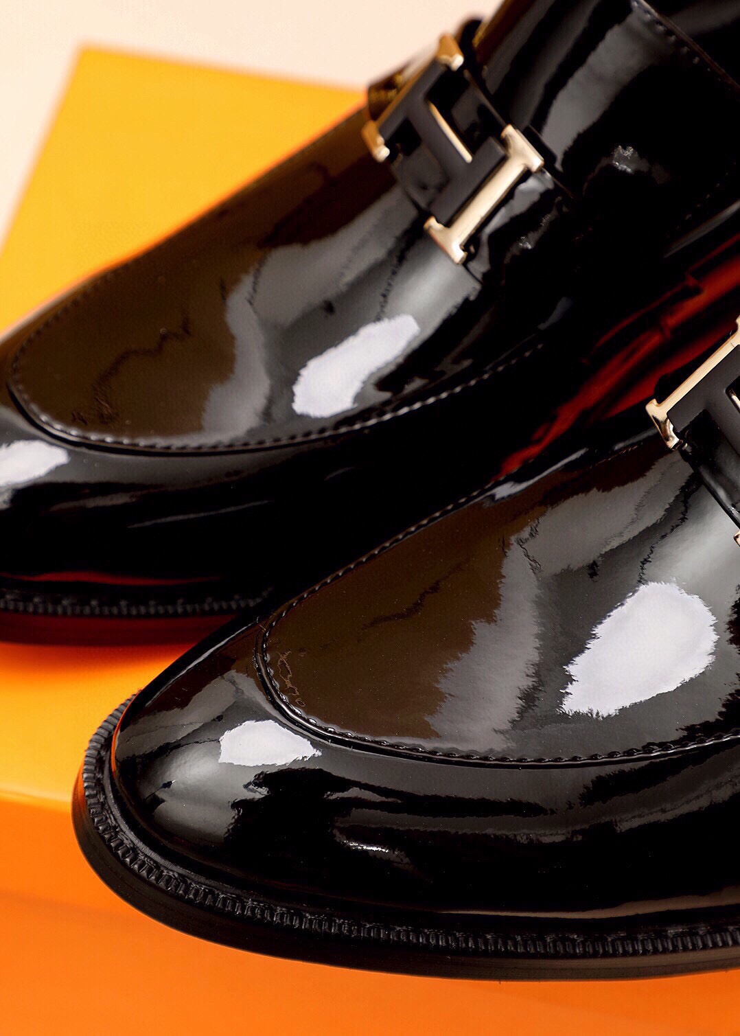 Hermes Men's Black Leather Loafers with Metal Detail, Sizes 38-44 7 i1745801609 913 5