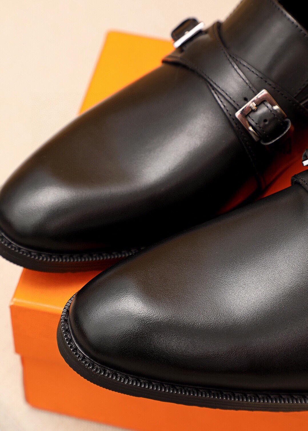 Hermes Men's Leather Monk Strap Loafers - Premium Leather, Comfortable Fit 8 i1745801752 242 6
