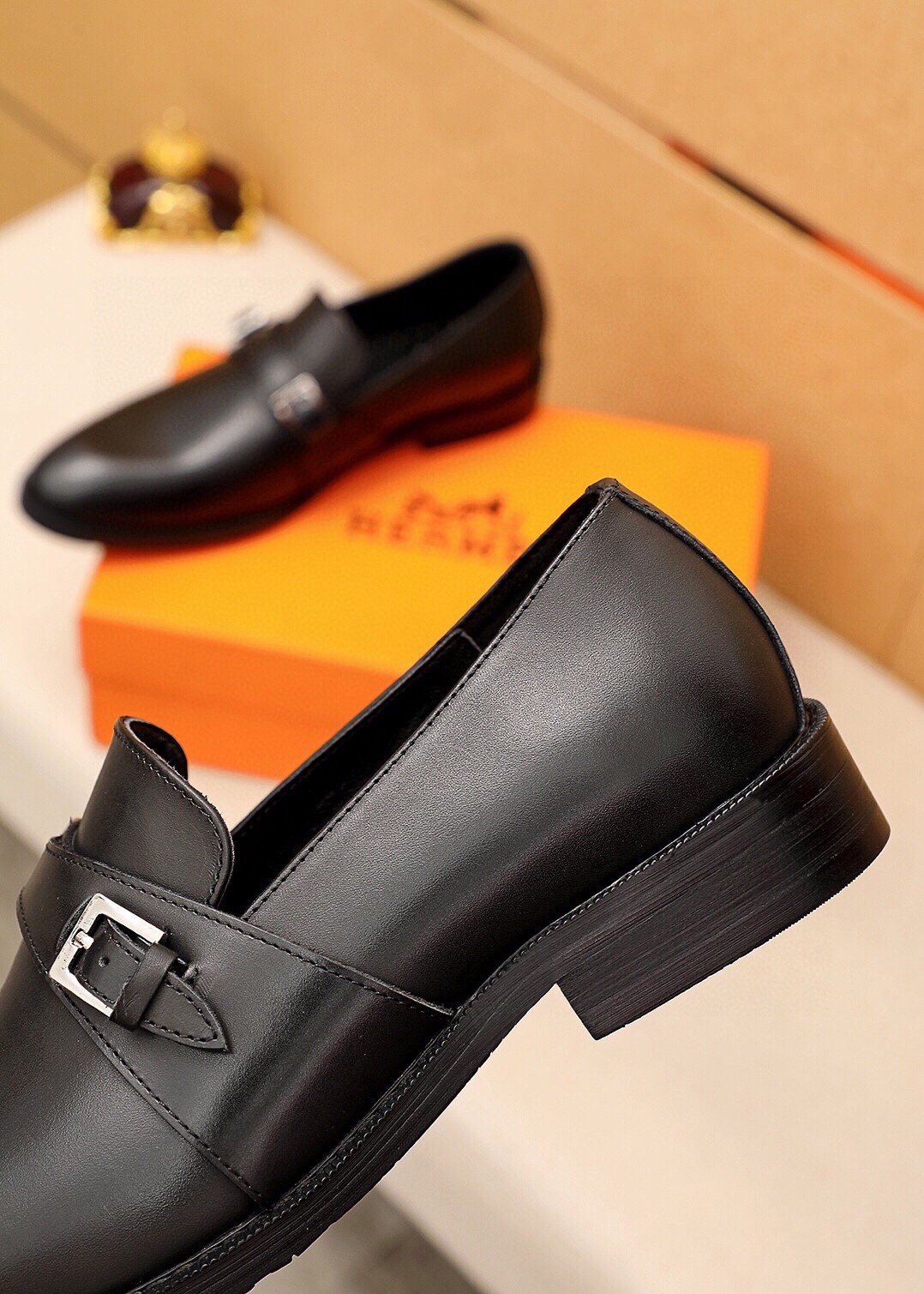 Hermes Men's Leather Monk Strap Loafers - Premium Leather, Comfortable Fit 7 i1745801752 3549 5
