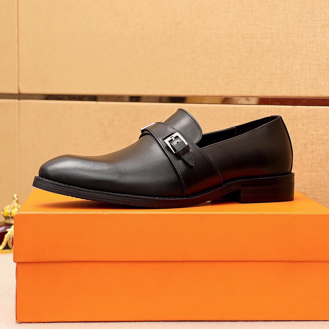 Hermes Men's Leather Monk Strap Loafers - Premium Leather, Comfortable Fit 6 i1745801752 3687 4