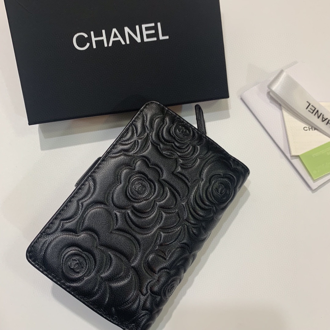Chanel香奈儿山茶花羊皮財布 高品質仕立て