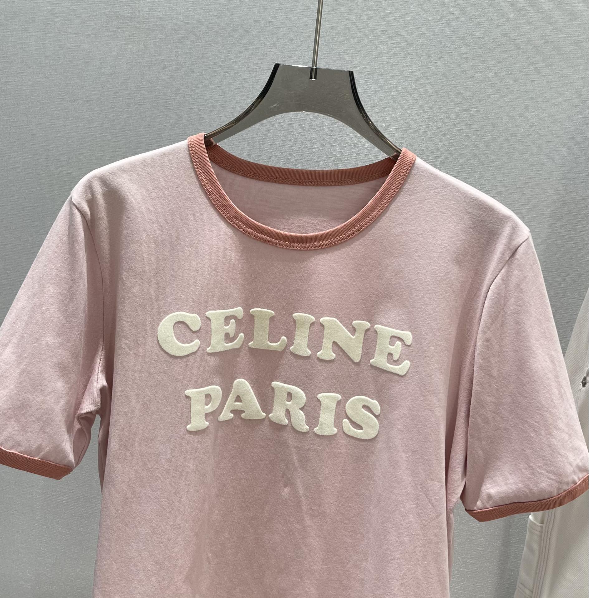Pink Logo Velvet T-Shirt - Cropped Fit, Casual Style, and Comfortable 4 i1745836475 3500 2
