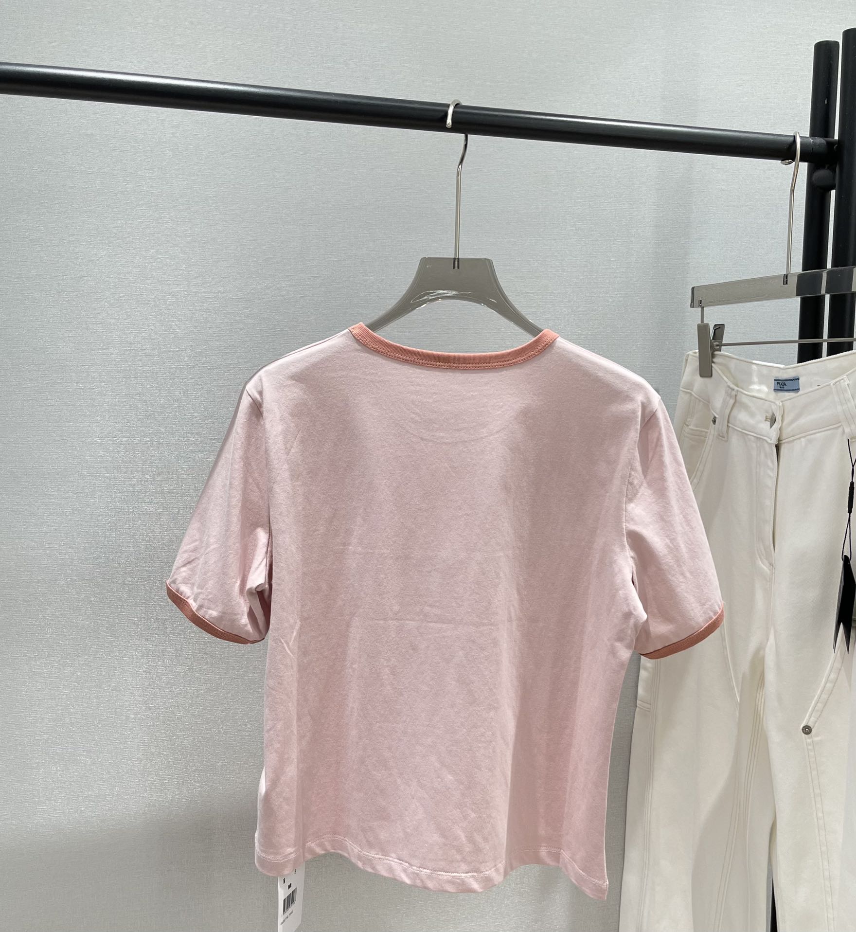 Pink Logo Velvet T-Shirt - Cropped Fit, Casual Style, and Comfortable 7 i1745836475 8274 5