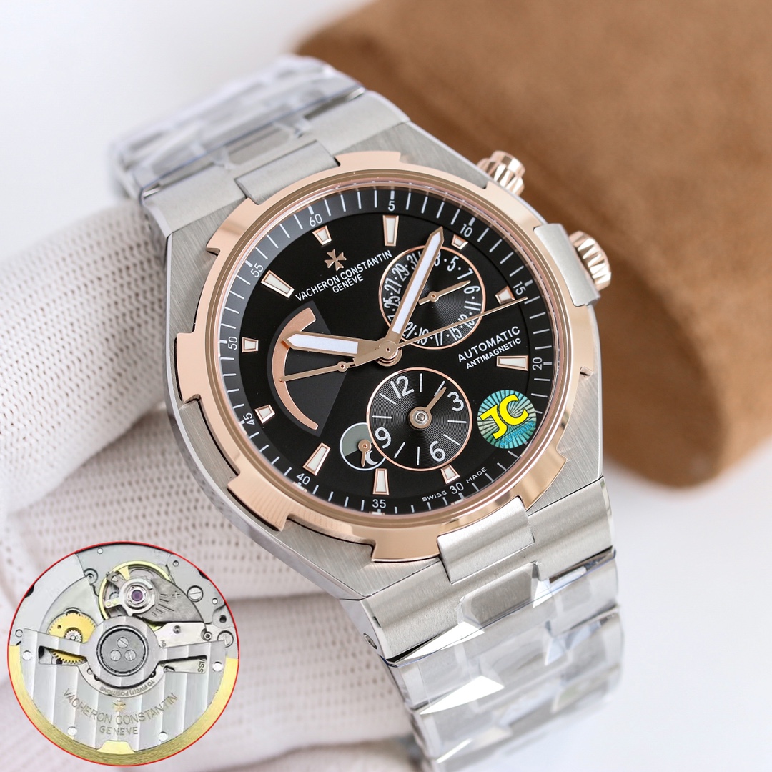 NO:149253,9F Factory New Product] Vacheron Constantin VC Zongheng Sihai (47450) multi-functional men's automatic mechanical watch!  MIYOTA machine heart-changing all-in-one machine has 28,800 oscillations per hour, and its power reserve is 40 hours!  The watch is 42 mm in diameter, the case thickness is 12, the dense bottom cover design, and the waterproof depth is meter!  316 stainless steel, sapphire glass, watch strap with optional belt, tape, steel strap, and clasp folding buckle!  [Introduction to the dial function layout] The kinetic energy storage function display at 10 o'clock, the calendar function display at 2 o'clock, the second time zone function display at 6 o'clock, and the 24-hour day and night function display at 7-8 o'clock!  , vacheron198609099F Factory 新品】江诗丹顿VC纵横四海(47450)多功能男士自动机械腕表！ MIYOTA机心改一体机28800每小时震荡次数,动力储存40小时！表经42毫米,表壳厚度12,密底底盖设计,防水深度米！316精钢,蓝宝石玻璃,表带可选皮带、胶带、钢带,表扣折叠扣！【表盘功能布置介绍】10点位的动能储存功能显示, 2点位的日历功能显示,6点位第二时区功能显示,7-8点位24小时昼夜功能显示！,,vacheron,Watch