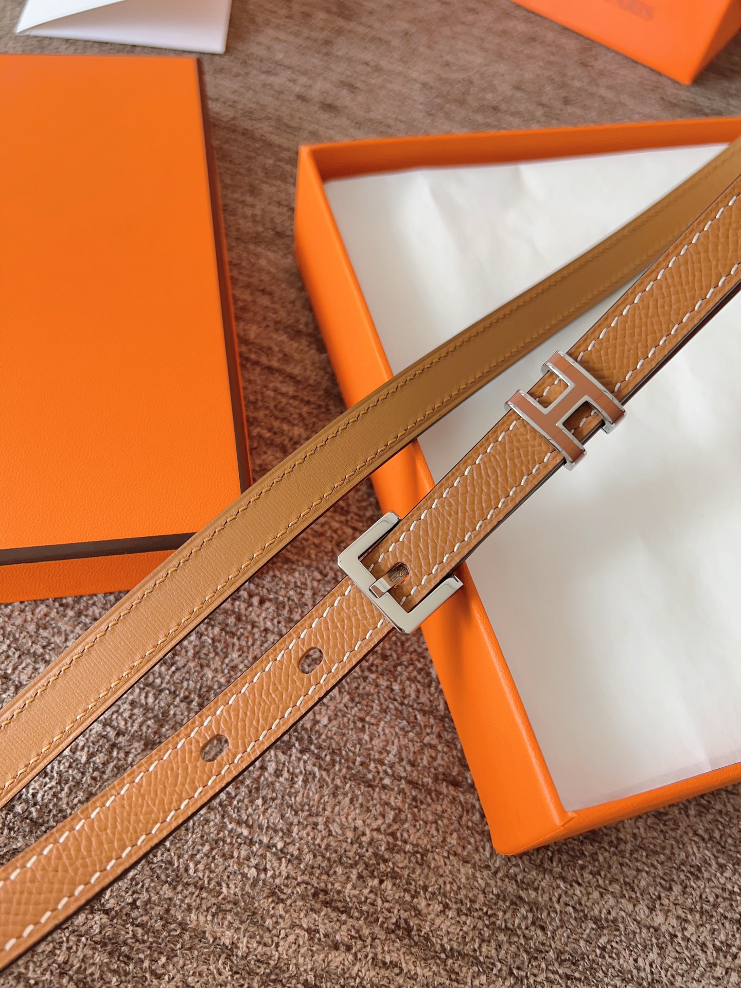 Hermes Pop H Belt 15mm,Leather Belt with H Logo Buckle,Tan 3 i1745852623 2020 1