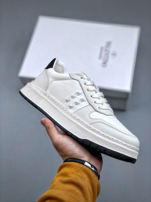 Valentino Rockstud Untitled White Leather Sneakers - Iconic Stud Detail 14 Valentino Rockstud Untitled White Leather Sneakers - Iconic Stud Detail