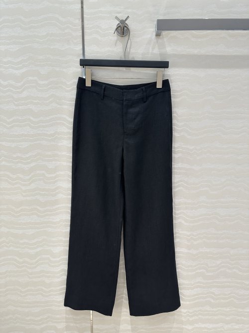 Minimalist Linen Cropped Trousers - High-Waisted Straight-Leg Pants for Women 1 Minimalist Linen Cropped Trousers - High-Waisted Straight-Leg Pants for Women