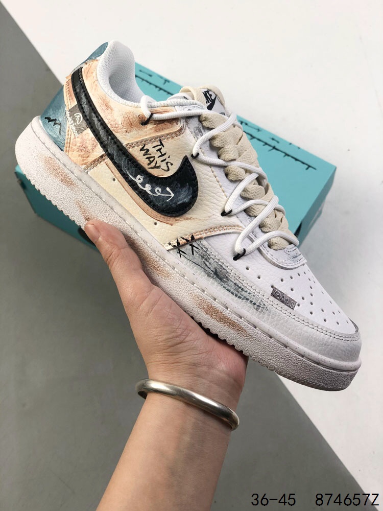 Nike Court Vision Low White/Black Custom Sneakers