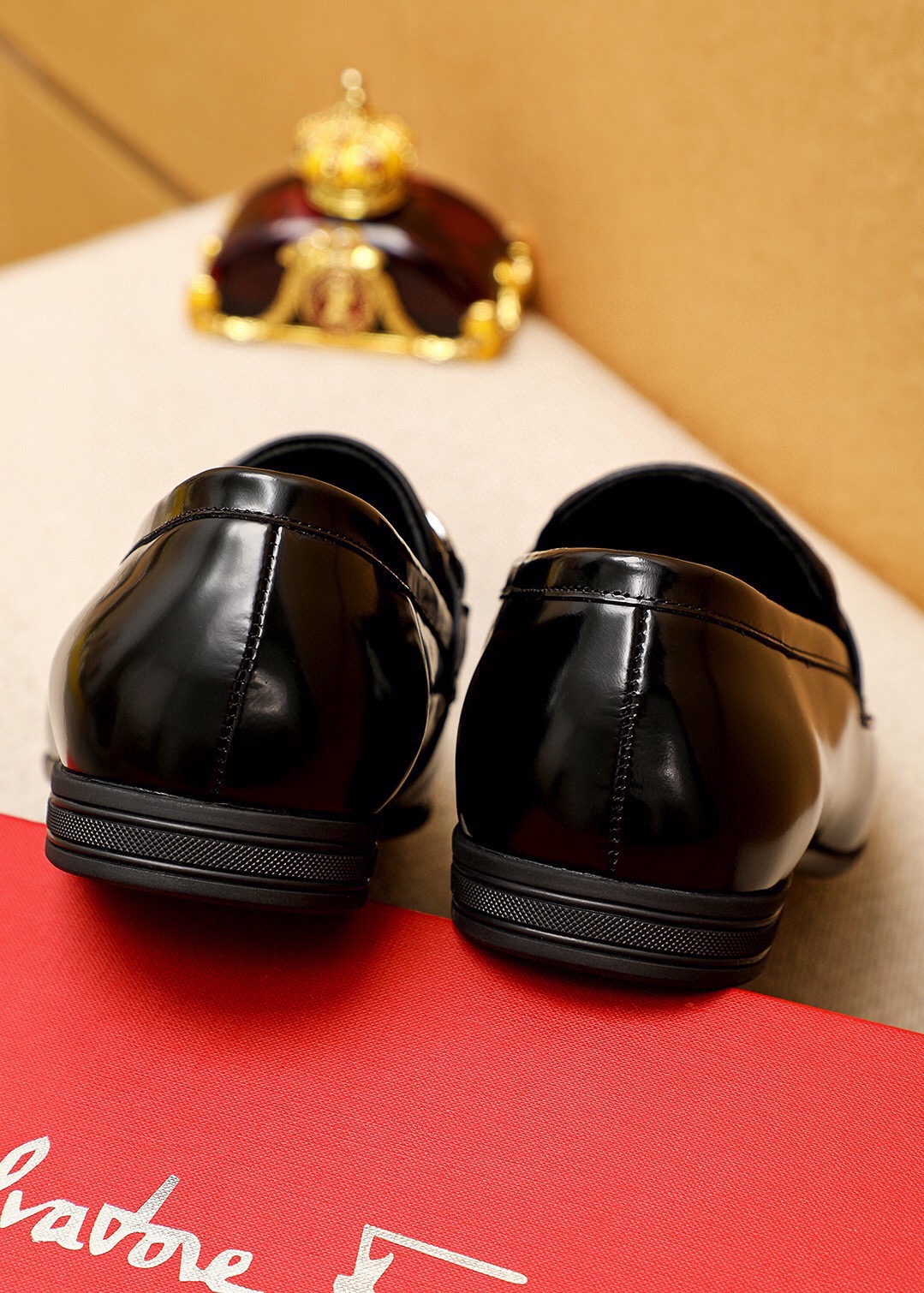 Salvatore Ferragamo Men's Black Leather Embossed Loafers Dress Shoes 9 i1745889121 6615 7