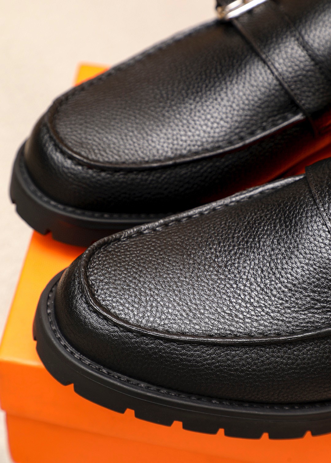 Hermes Men's Black Leather Loafers with Buckle Detail - Sizes 38-44 8 i1745889561 3580 6