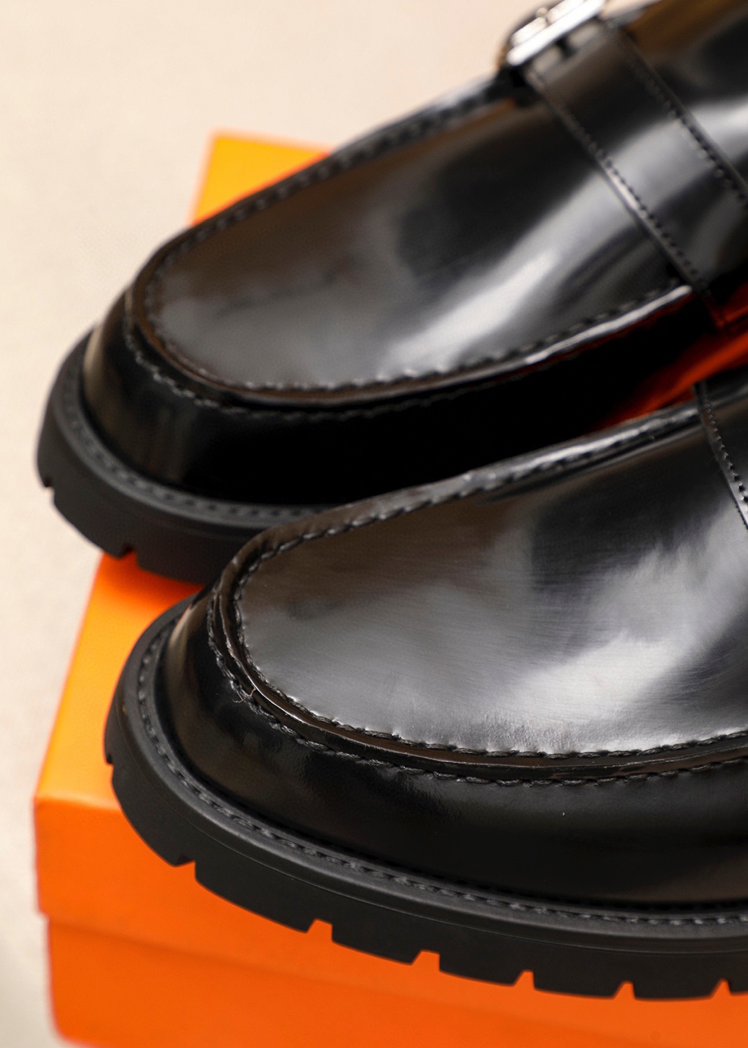 Hermes Men's Black Leather Loafers with Buckle Detail - Sizes 38-44 8 i1745889612 3296 6