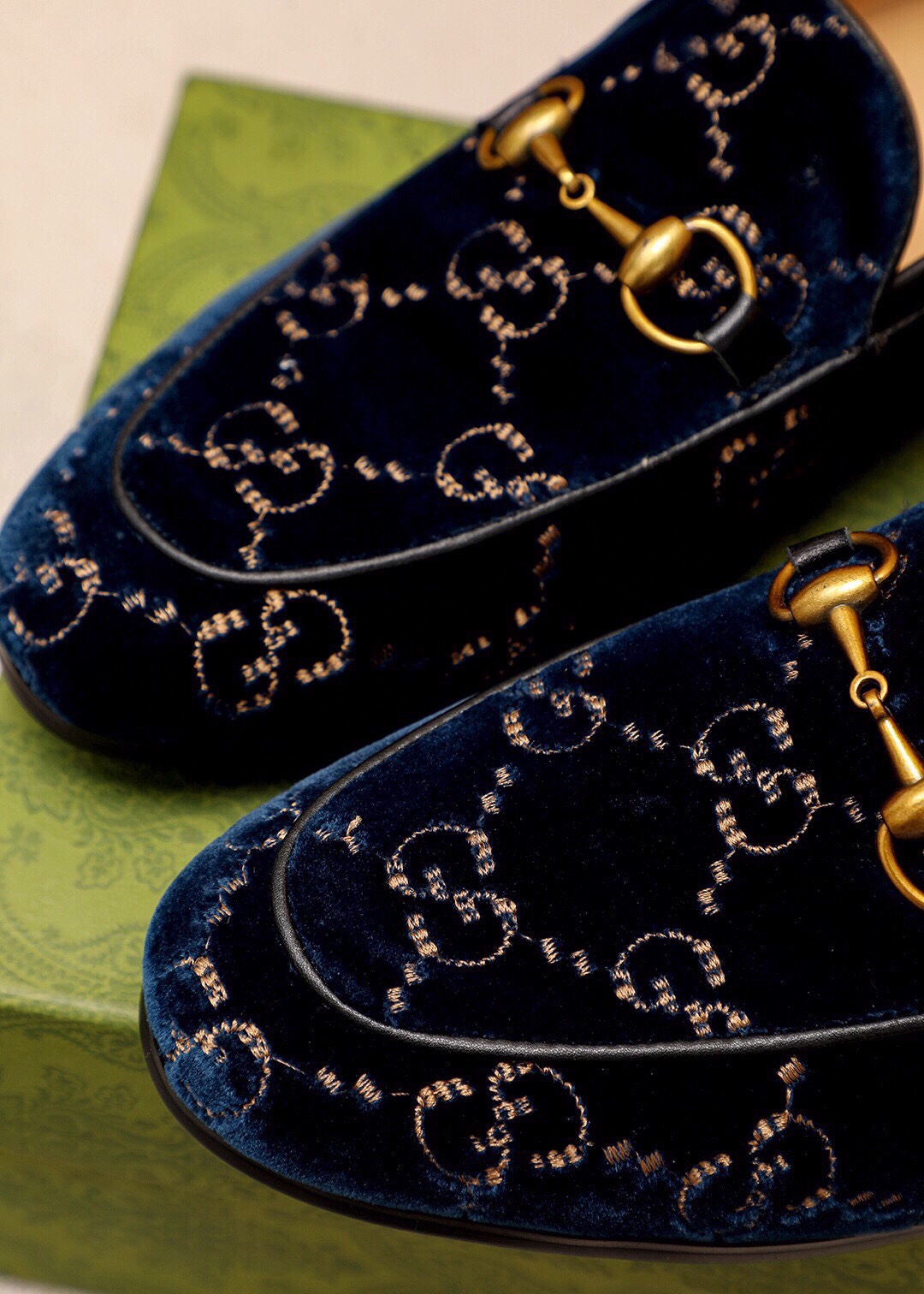 Gucci Men's Blue Velvet Loafers with Gold Horsebit Detail - Sizes 38-44 8 i1745890666 5384 6