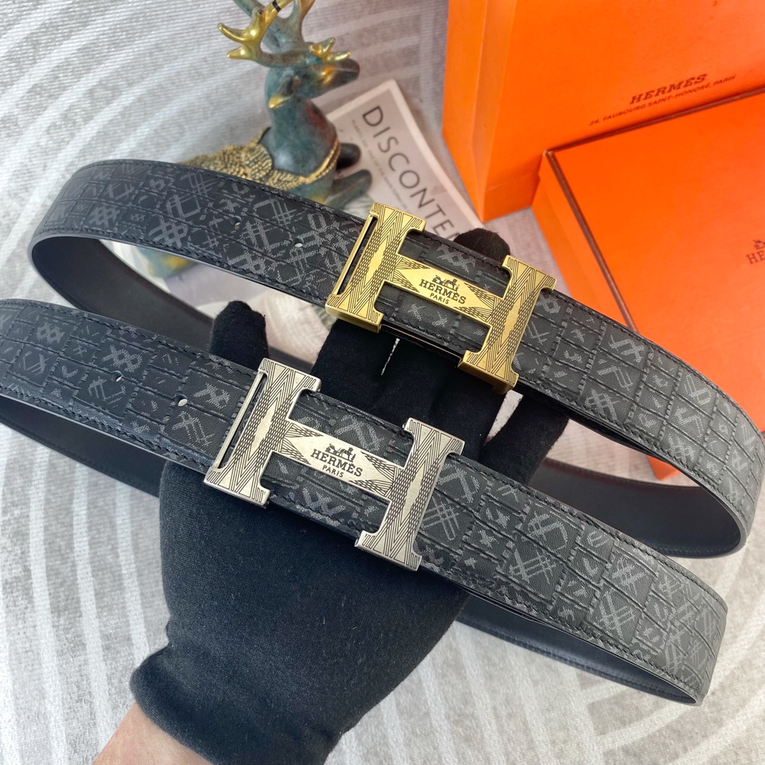 爱马仕💕 特种皮腰带系列 ，原厂五金精品不锈钢扣，手感柔软舒适 宽3.8CM。
