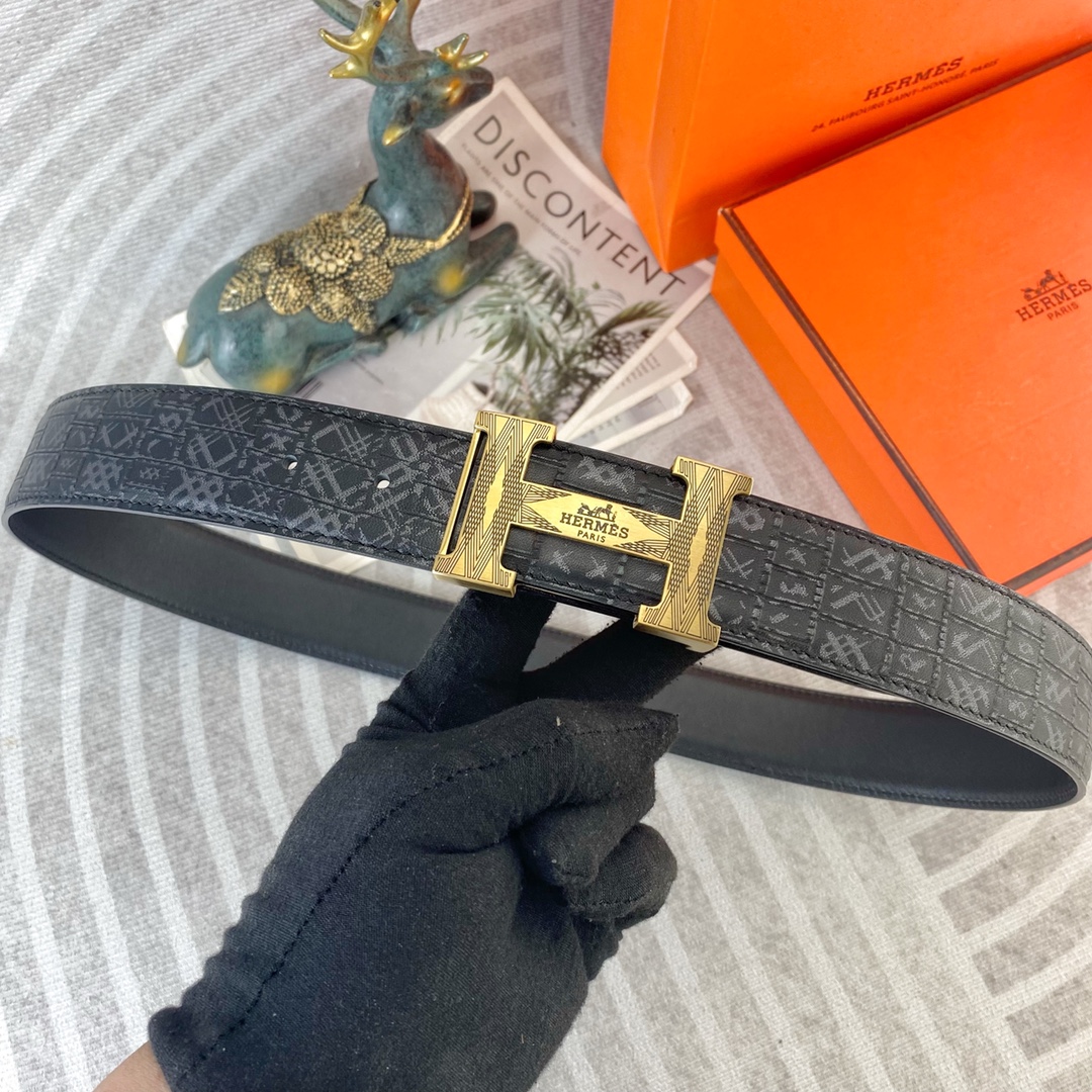 爱马仕💕 特种皮腰带系列 ，原厂五金精品不锈钢扣，手感柔软舒适 宽3.8CM。