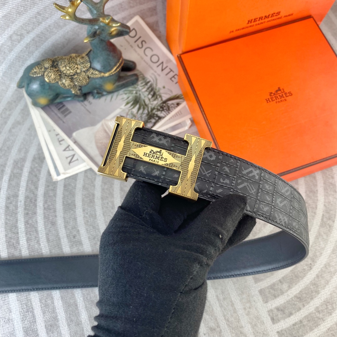 爱马仕💕 特种皮腰带系列 ，原厂五金精品不锈钢扣，手感柔软舒适 宽3.8CM。