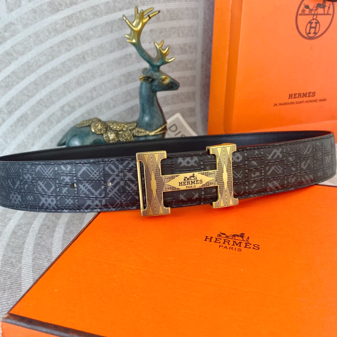 爱马仕💕 特种皮腰带系列 ，原厂五金精品不锈钢扣，手感柔软舒适 宽3.8CM。