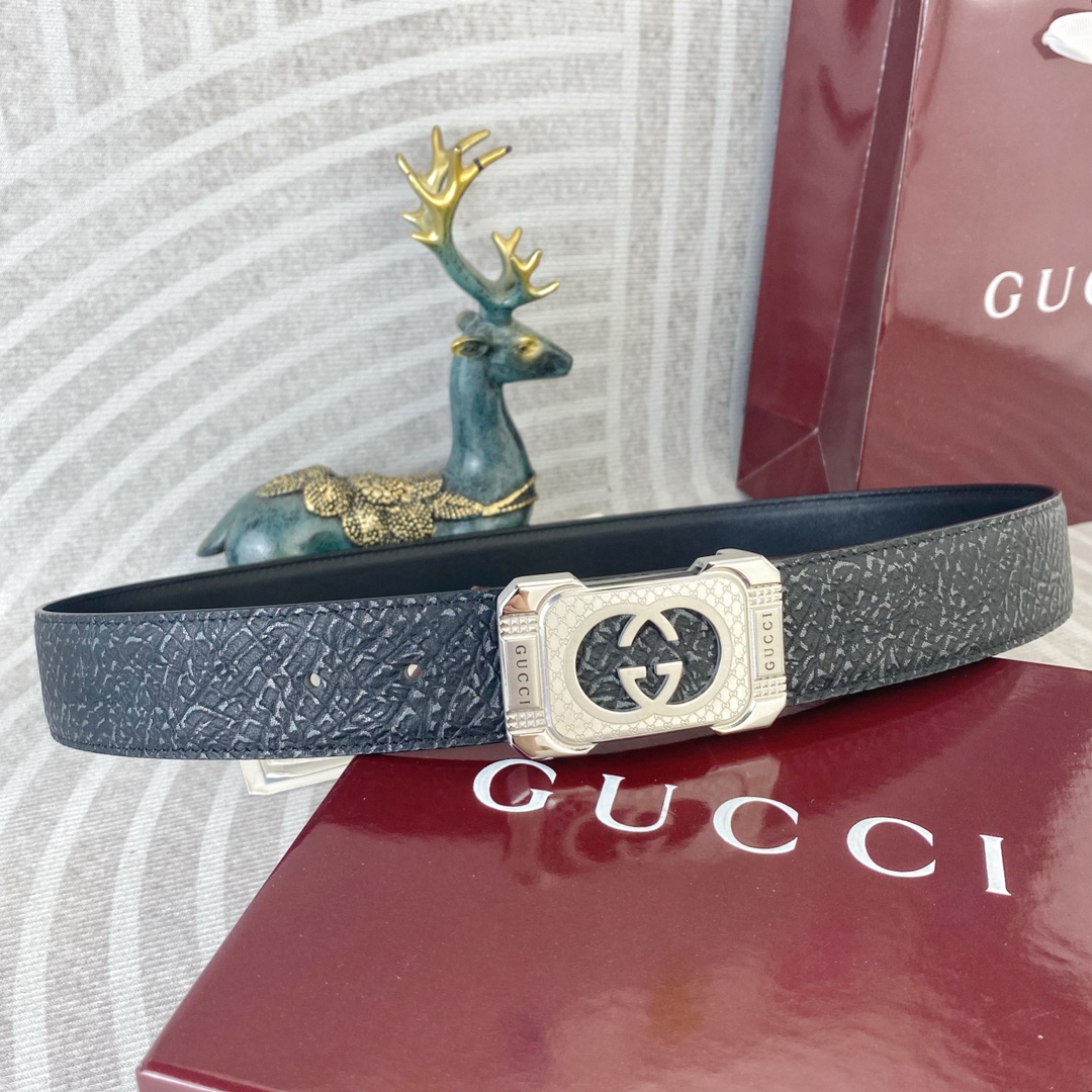 古奇💕 特种皮腰带系列 ，原厂五金精品不锈钢扣，手感柔软舒适 宽3.8CM。