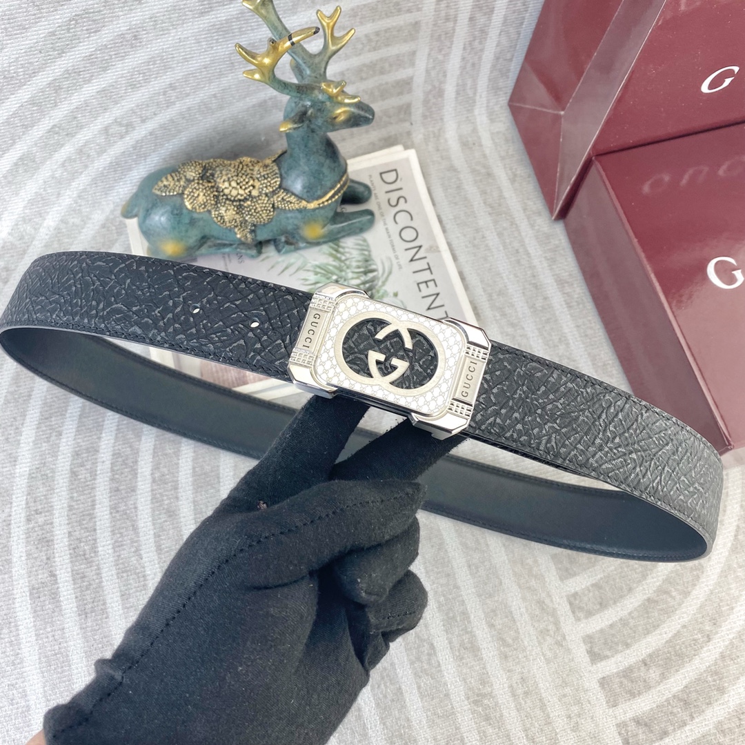 古奇💕 特种皮腰带系列 ，原厂五金精品不锈钢扣，手感柔软舒适 宽3.8CM。