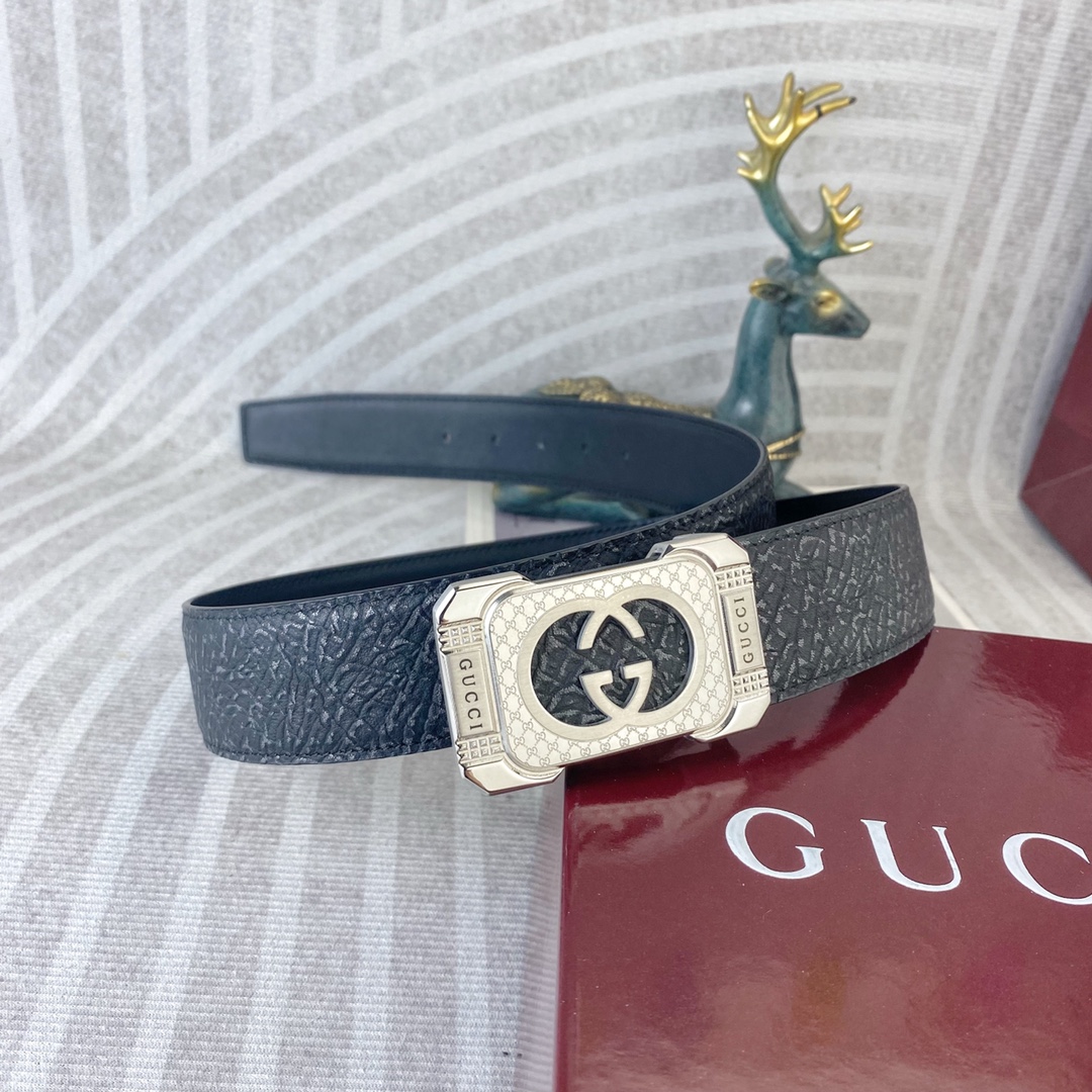 古奇💕 特种皮腰带系列 ，原厂五金精品不锈钢扣，手感柔软舒适 宽3.8CM。