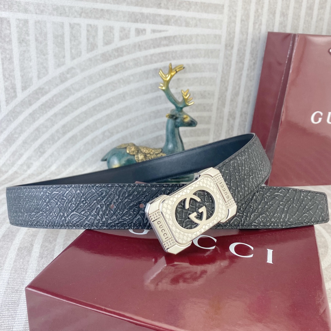 古奇💕 特种皮腰带系列 ，原厂五金精品不锈钢扣，手感柔软舒适 宽3.8CM。
