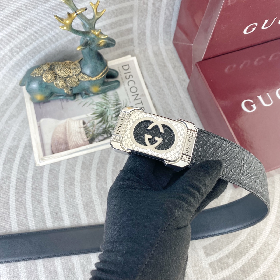 古奇💕 特种皮腰带系列 ，原厂五金精品不锈钢扣，手感柔软舒适 宽3.8CM。