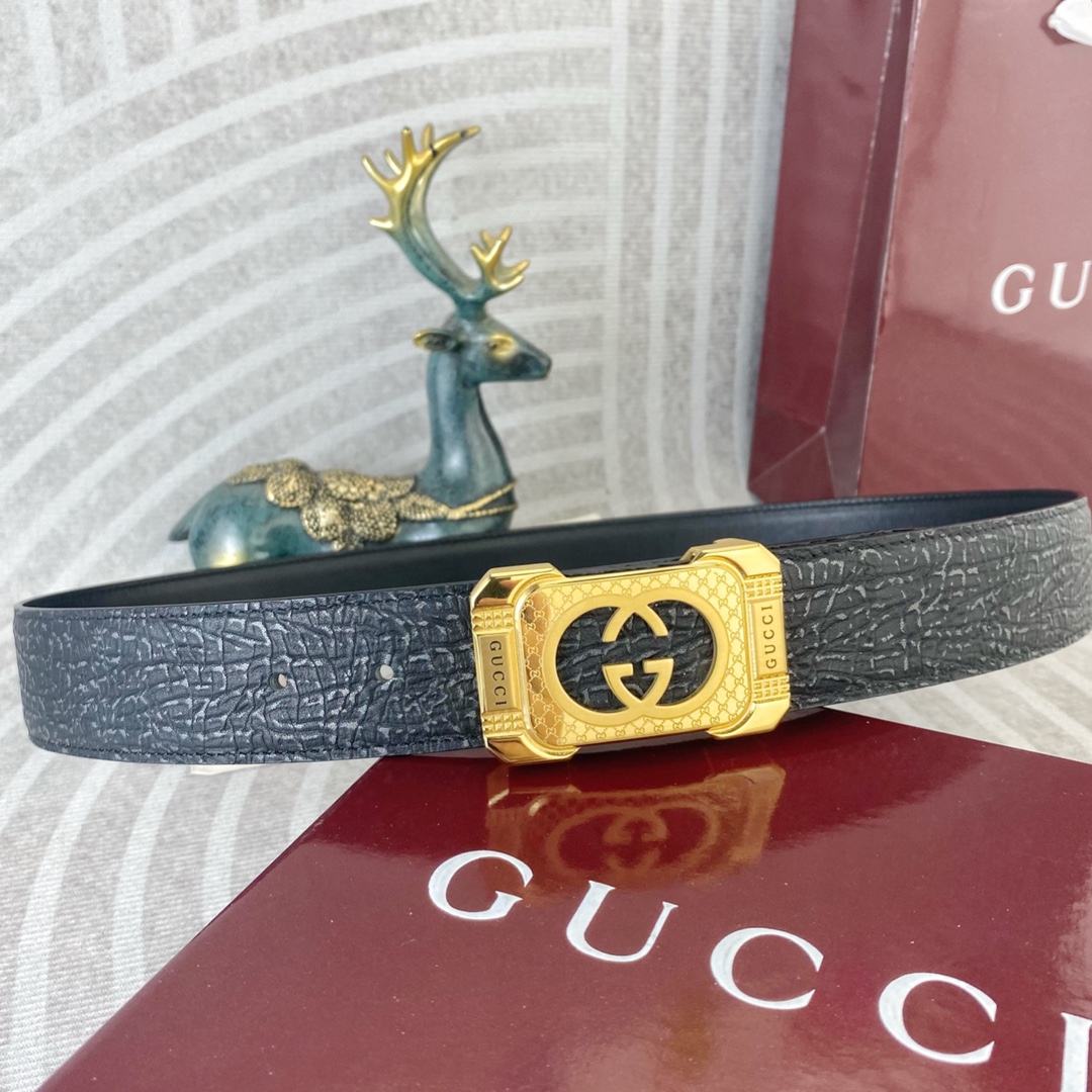 古奇💕 特种皮腰带系列 ，原厂五金精品不锈钢扣，手感柔软舒适 宽3.8CM。