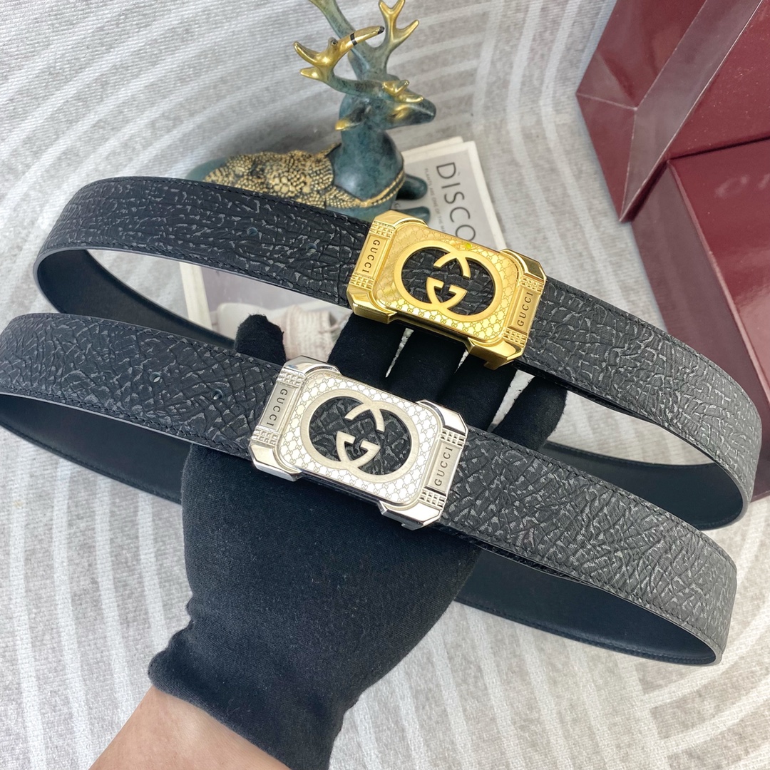 古奇💕 特种皮腰带系列 ，原厂五金精品不锈钢扣，手感柔软舒适 宽3.8CM。