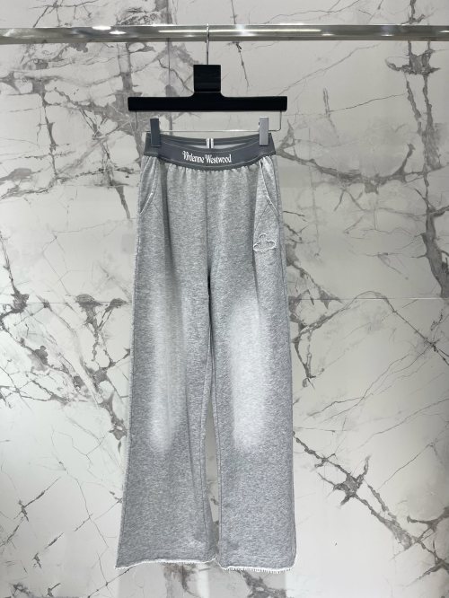 Vivienne Westwood Saturn Logo Elastic Waist Straight Leg Casual Pants 1 Vivienne Westwood Saturn Logo Elastic Waist Straight Leg Casual Pants