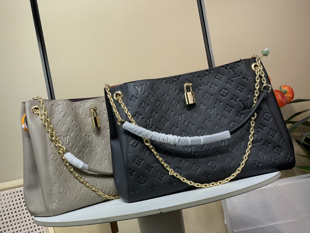 【ANYTIME 中号手袋】 m14324 黑色 m14658 灰褐色 (压花链条) 集...