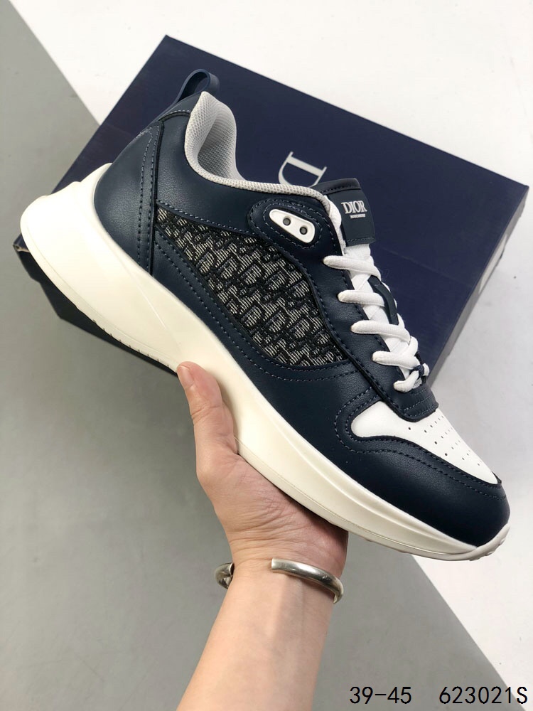 Dior B25 Runner Sneakers: Navy Blue Leather, Oblique Print, Comfortable Upgrade 2 i1745932691 1706 0
