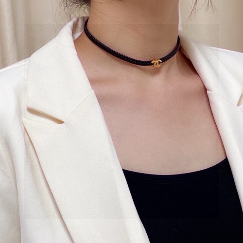 Chanel Double C Leather Choker Necklace - Elegant & Fashionable Design