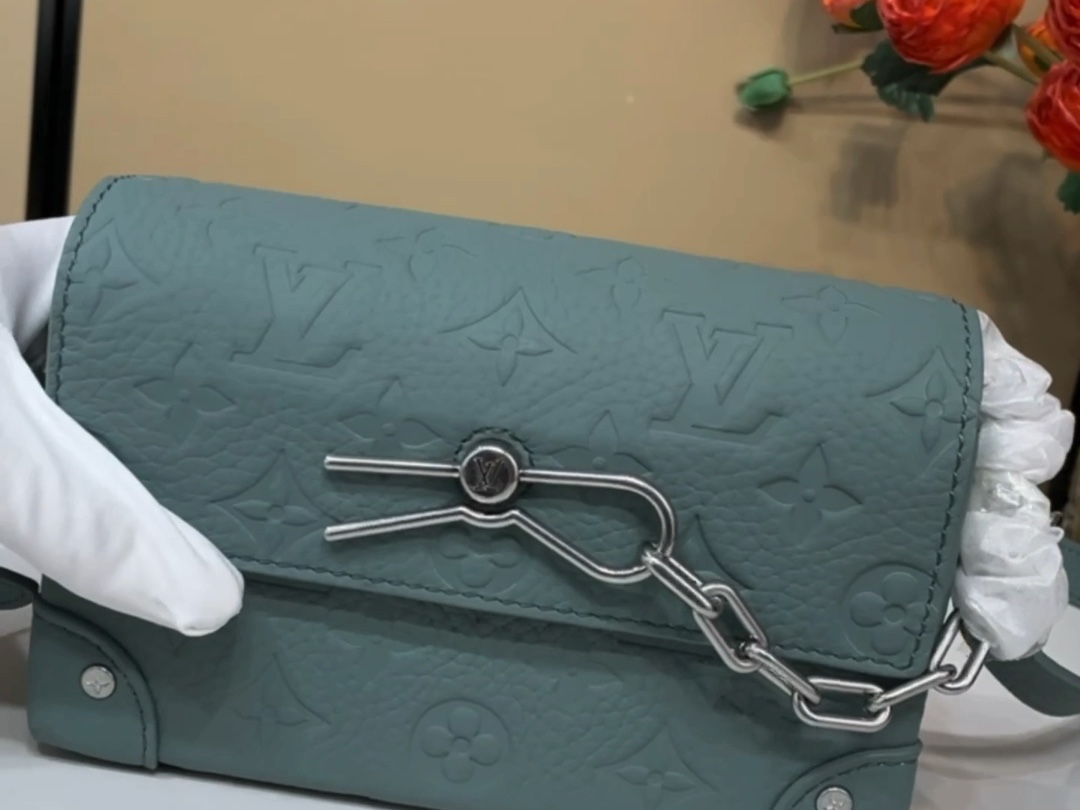 【STEAMER 迷你手袋】M81746 13889灰绿色（压花）小视频