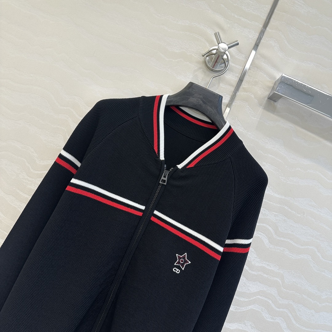 独家首发❤️原单品质，MissD 网球运动风针织🧶拉链夹克外套！气质经典版型百搭不挑人，刺绣CD星星高级