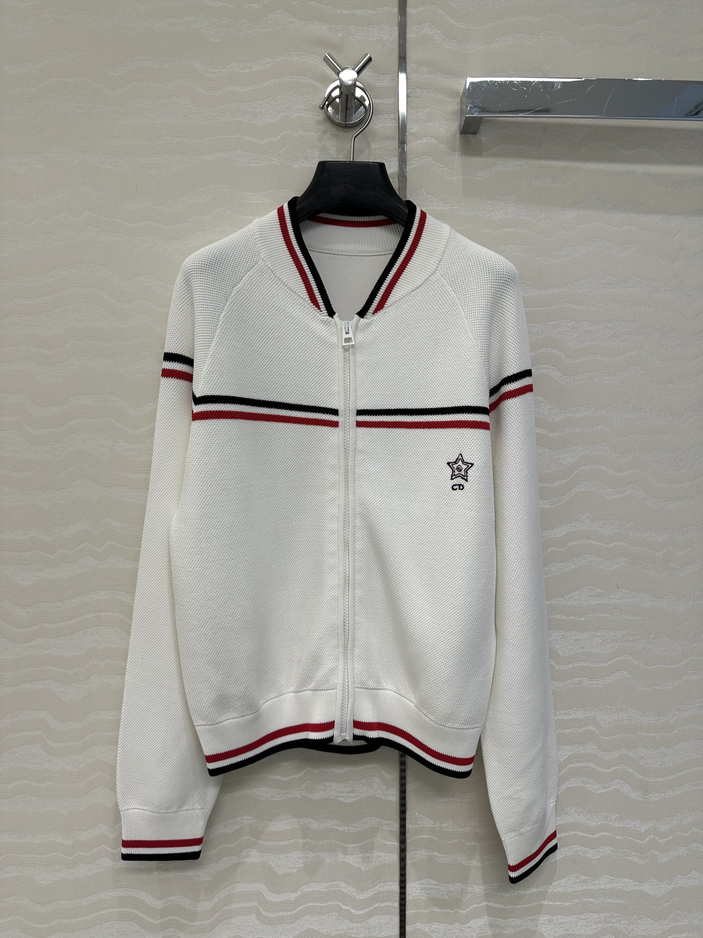 独家首发❤️原单品质，MissD 网球运动风针织🧶拉链夹克外套！气质经典版型百搭不挑人，刺绣CD星星高级