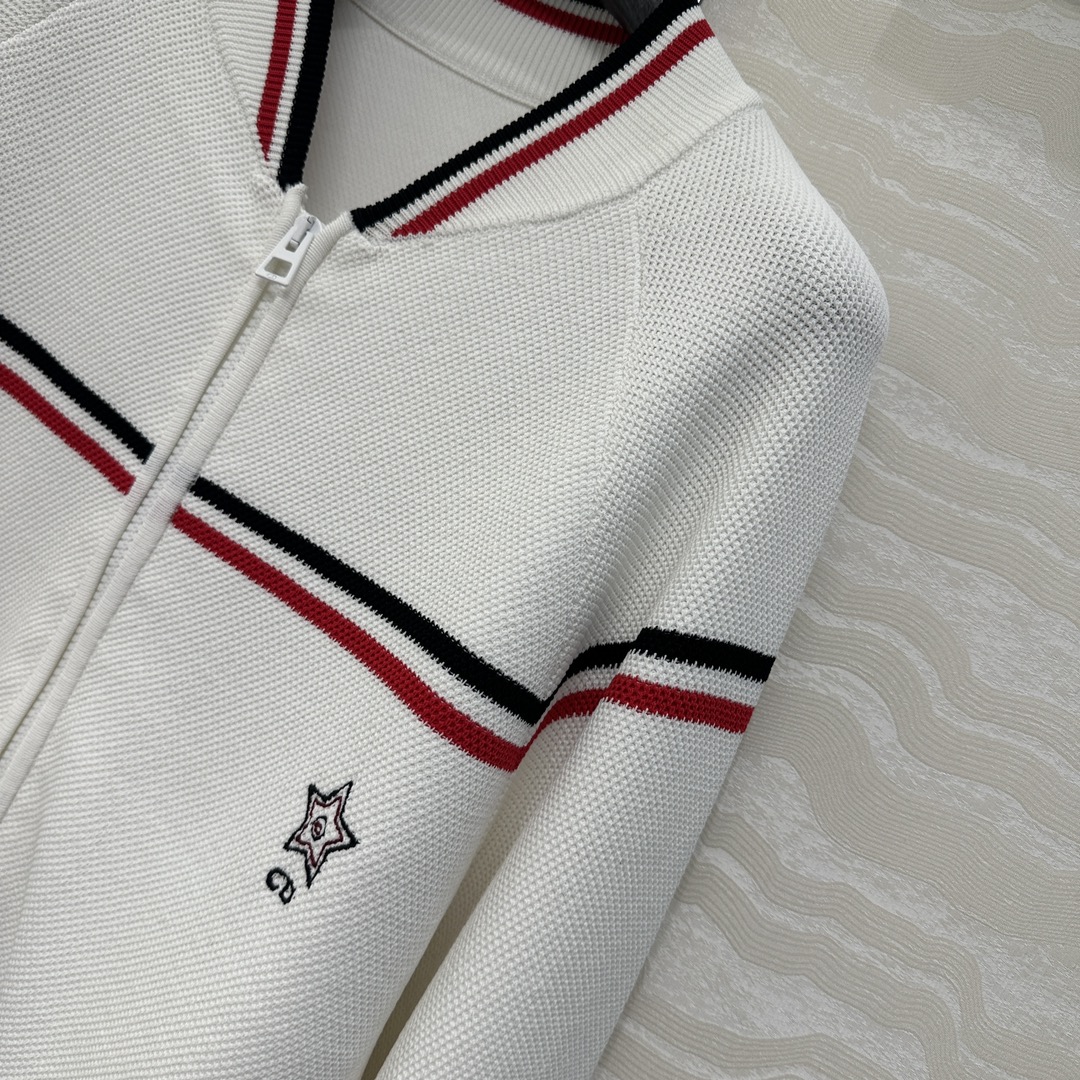 独家首发❤️原单品质，MissD 网球运动风针织🧶拉链夹克外套！气质经典版型百搭不挑人，刺绣CD星星高级