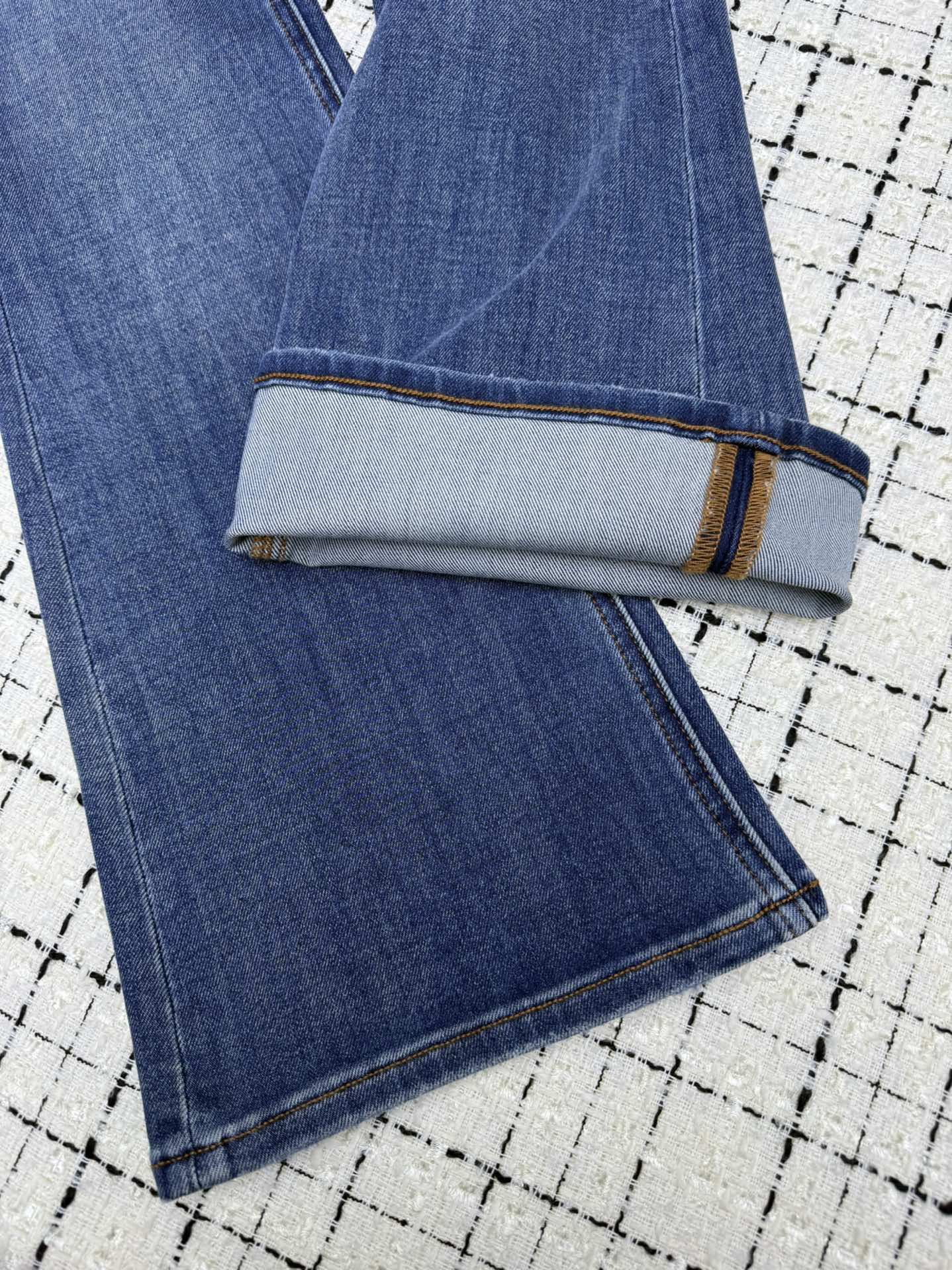louis vuitton monogram embroidered flared jeans