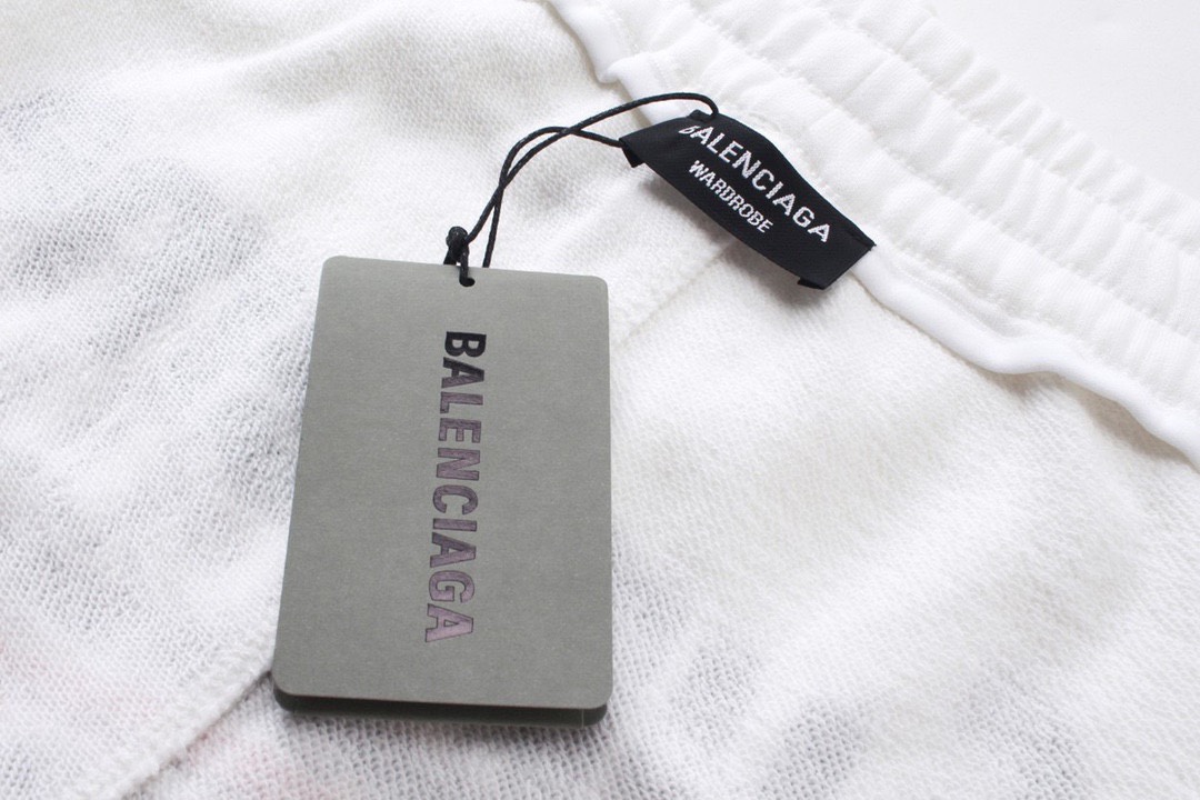 巴黎世家/Balenciaga 夏季新款 喷绘涂鸦联名海浪字母logo休闲短裤 五分裤